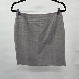 Casual Corner Annex Skirt Women's Petite Size 8P Dark Gray Houndstooth Lined